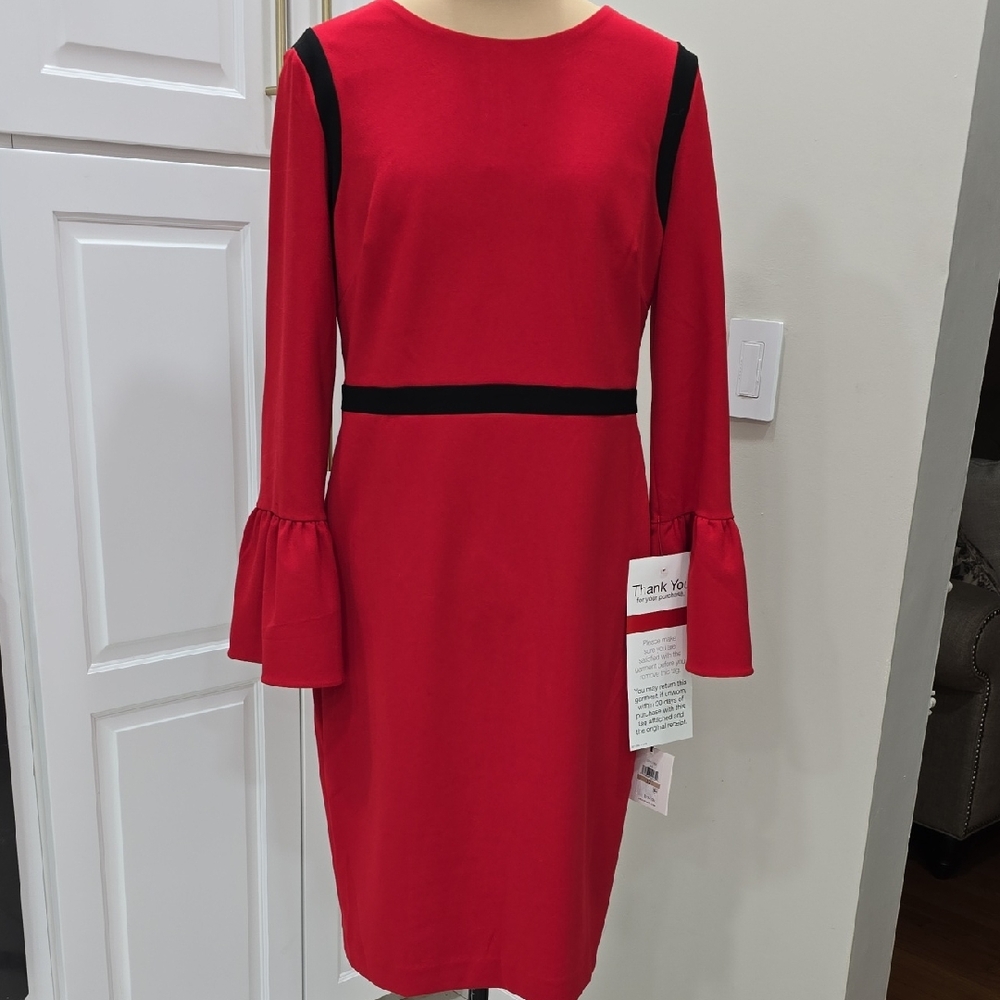 Calvin Klein Red Dress with Black Details